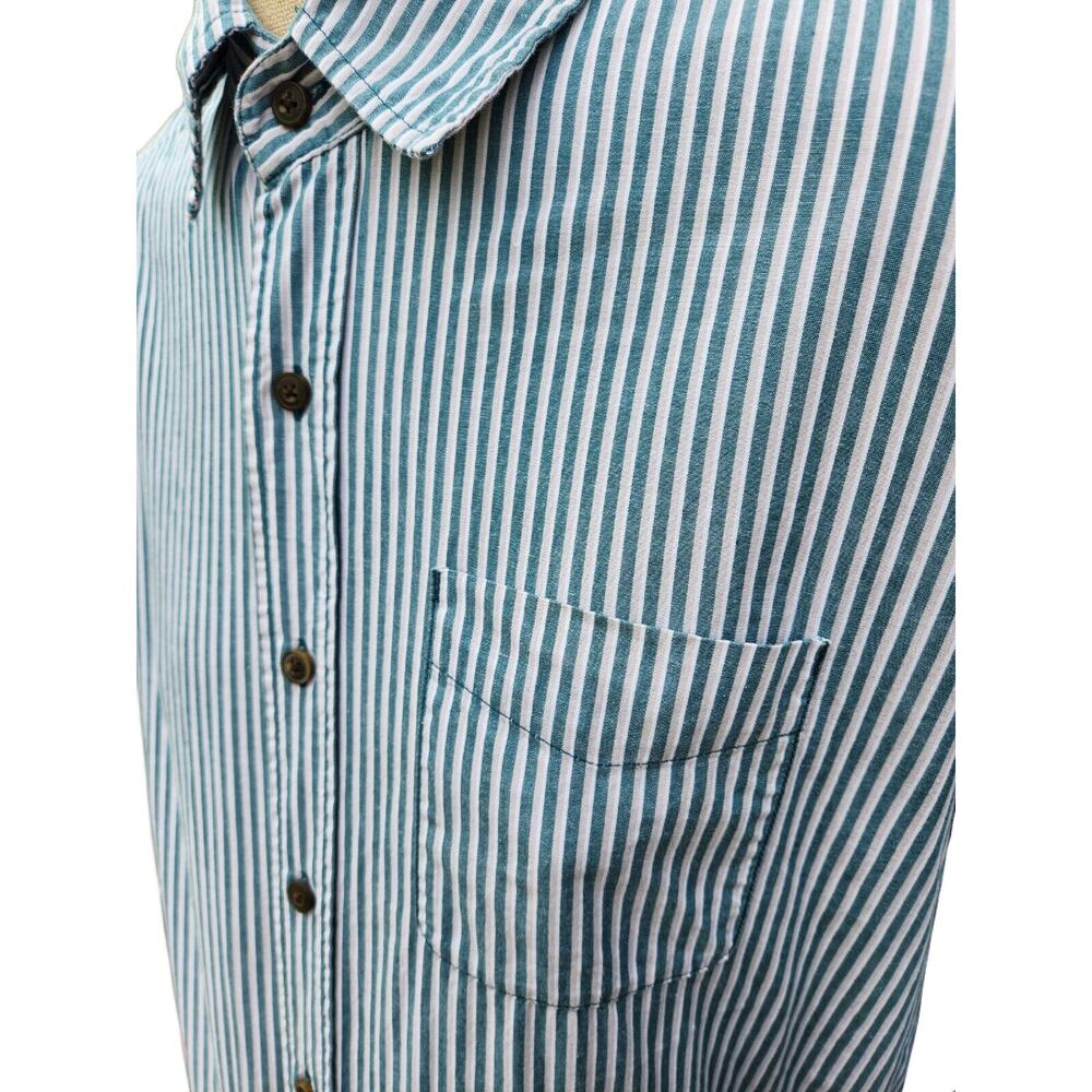 Wrangler Jeans Co. Men's Shirt Medium Button Up Blue Grean Gray 100% Cotton